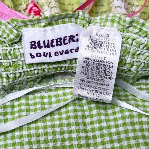 Blueberi Boulevard Smocked Sun Dress Tiered Gingham Halter Neck‎ Dress Size 5 - Picture 7 of 7